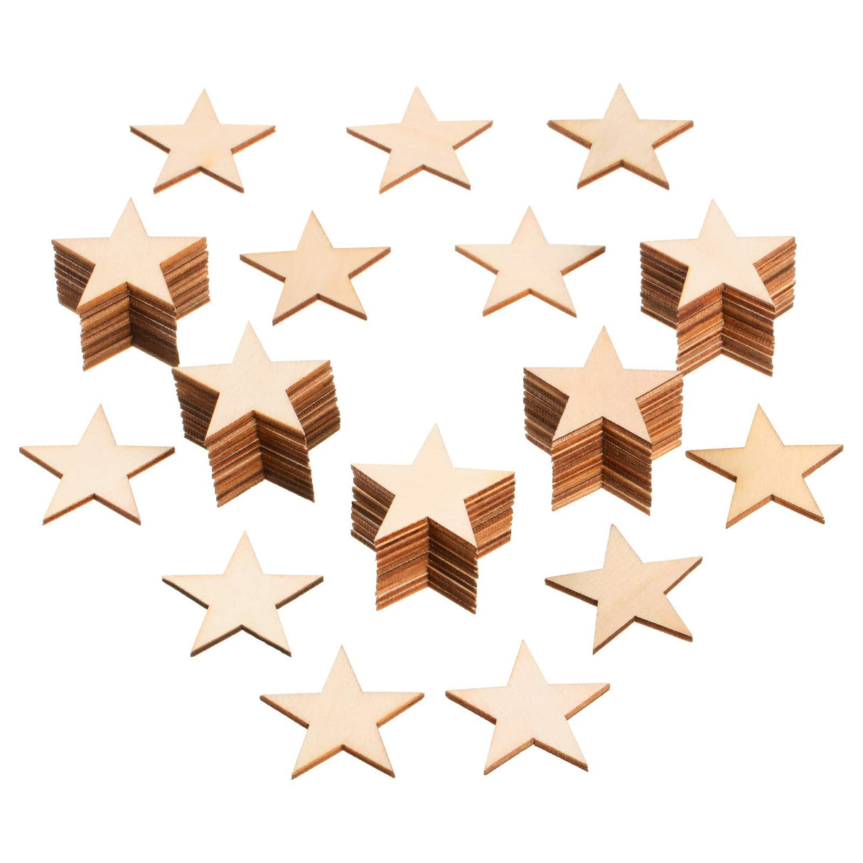 500 Pieces Star Shape Unfinished Wood Pieces, Blank Wood Pieces Wooden Cutouts Ornaments for Memorial Day Independence 4th of July Patriotic Craft Project and Decoration (1.5 Inch) Gejoy