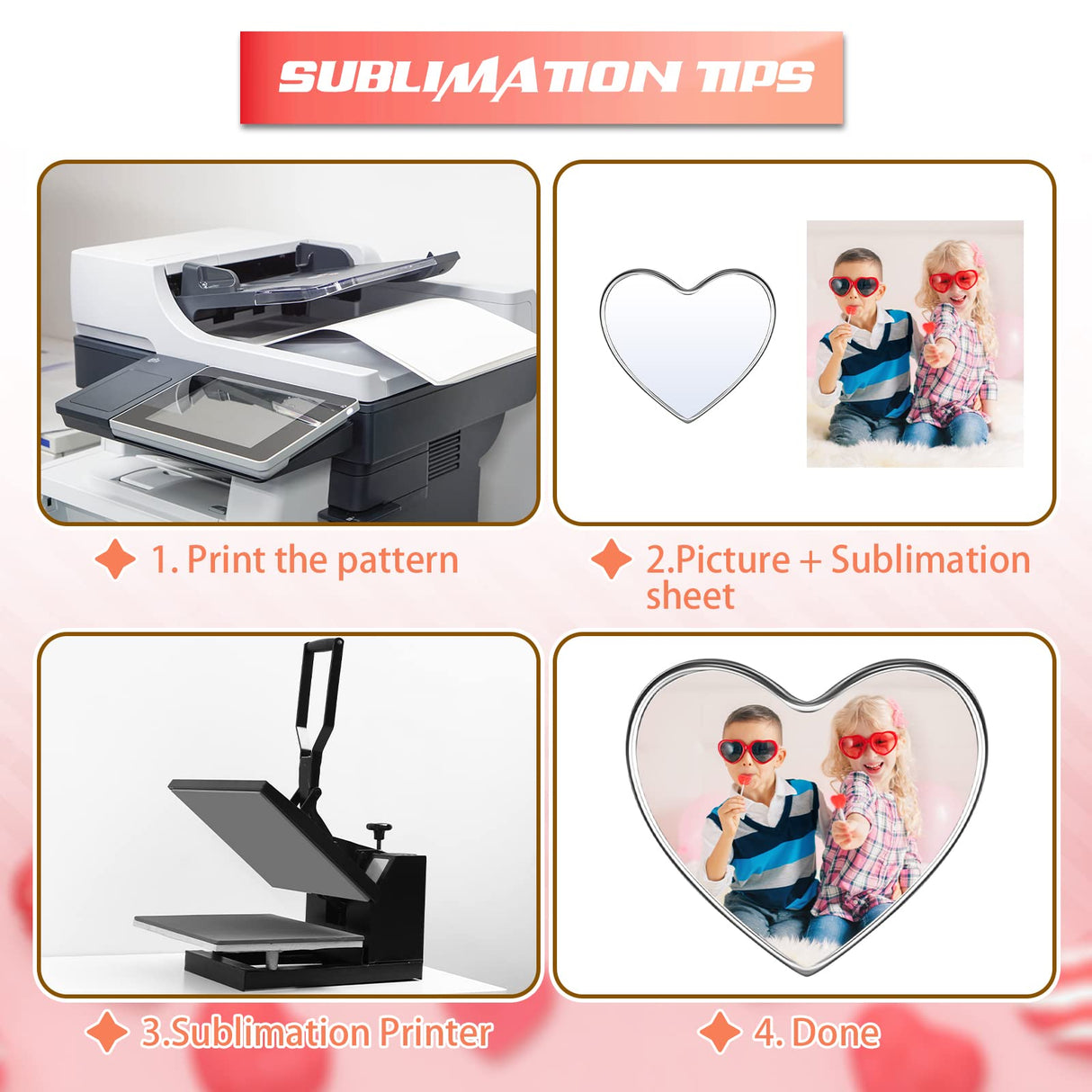 30 Pcs Sublimation Blank Pins DIY Button Badge Kit Sublimation Silver Blank Aluminum Sheet with Butterfly Pin Backs for DIY Craft Jewelry Lapel Making Supplies Valentines Day Gift(Heart, 0.75) Hanaive