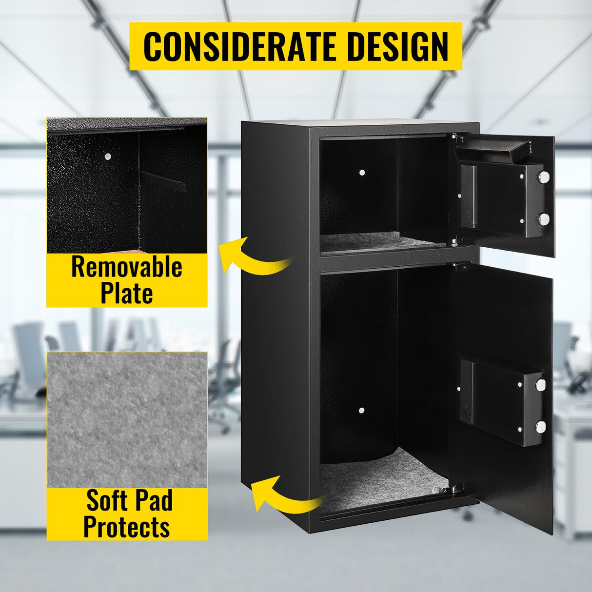 VEVOR Large Double Door Security Safe Box 2.6 Cubic Feet Steel Safe Box Strong Box with Digital Lock for Money Gun Jewelry Black VEVOR