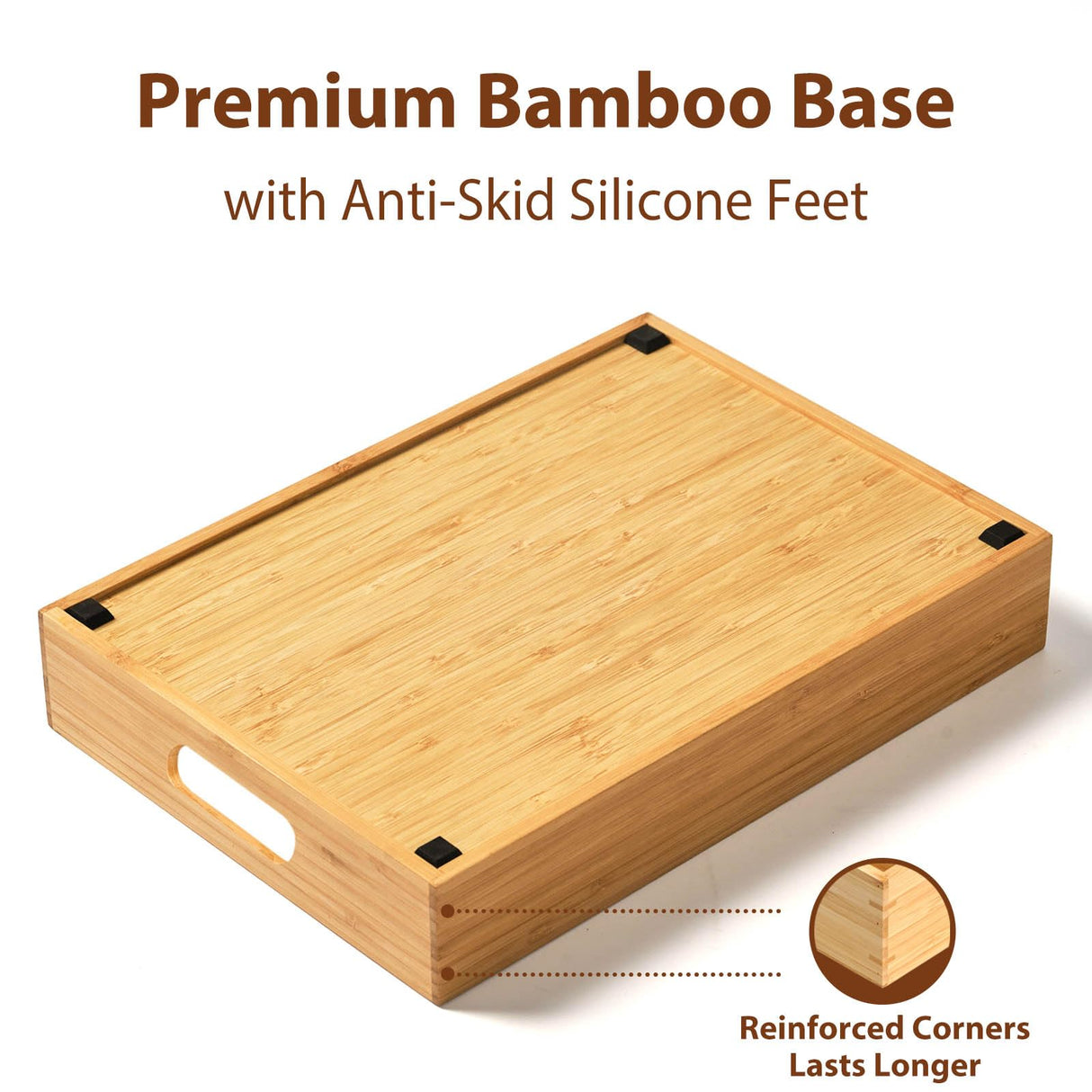 Umilife Kitchen Cabinet Organizer for Food Storage Container Lids, with Adjustable Dividers, Bamboo Drawer Caddy, Box for Kitchen Storage And Organization Umilife