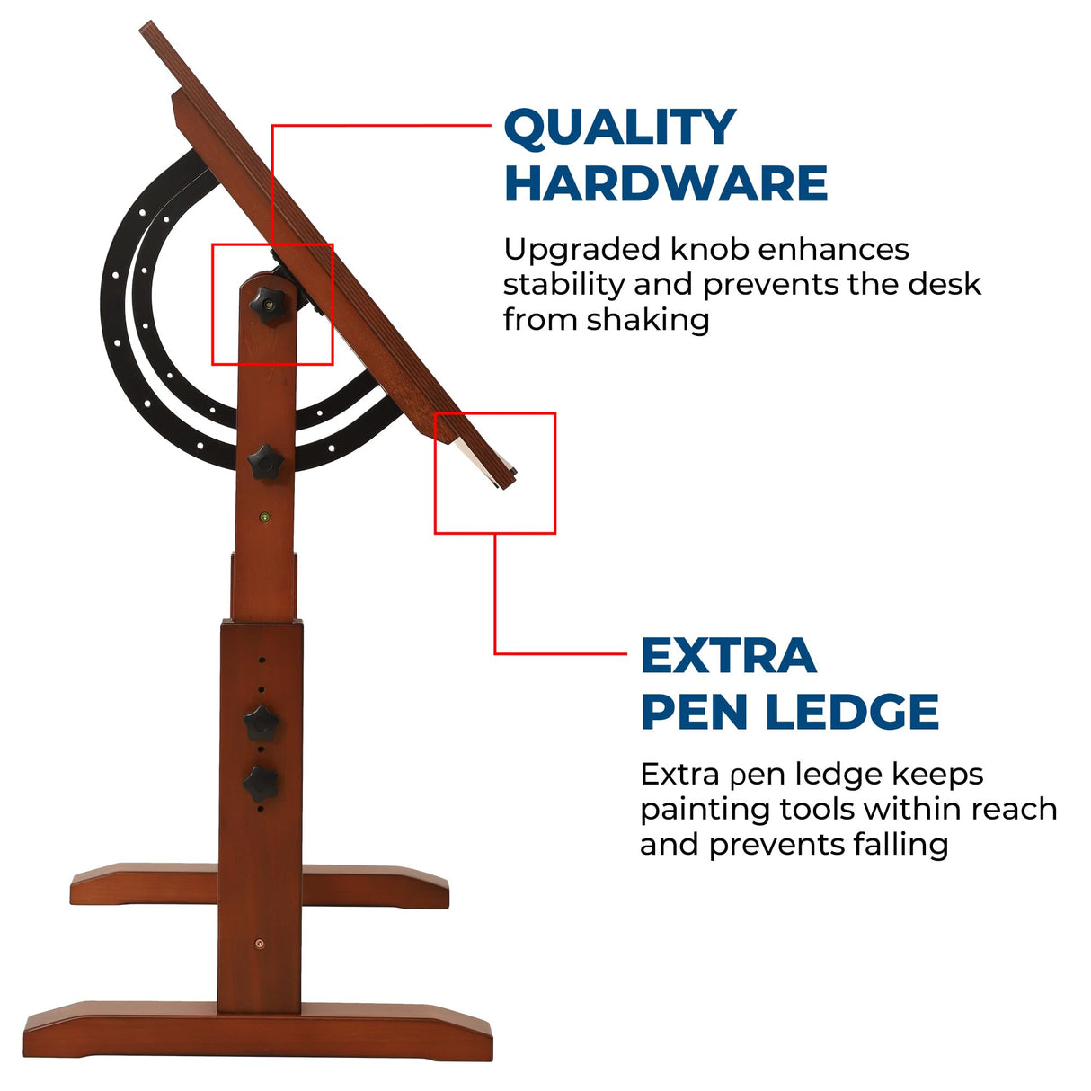 VISWIN Wood Drafting Table for Adults, 24'' x 35" Drawing Table with Adjustable Height & Angle for Art Studio, Solid Pine Wood Artist Desk for Drawing, Drafting, Writing, Reading, Sketching VISWIN