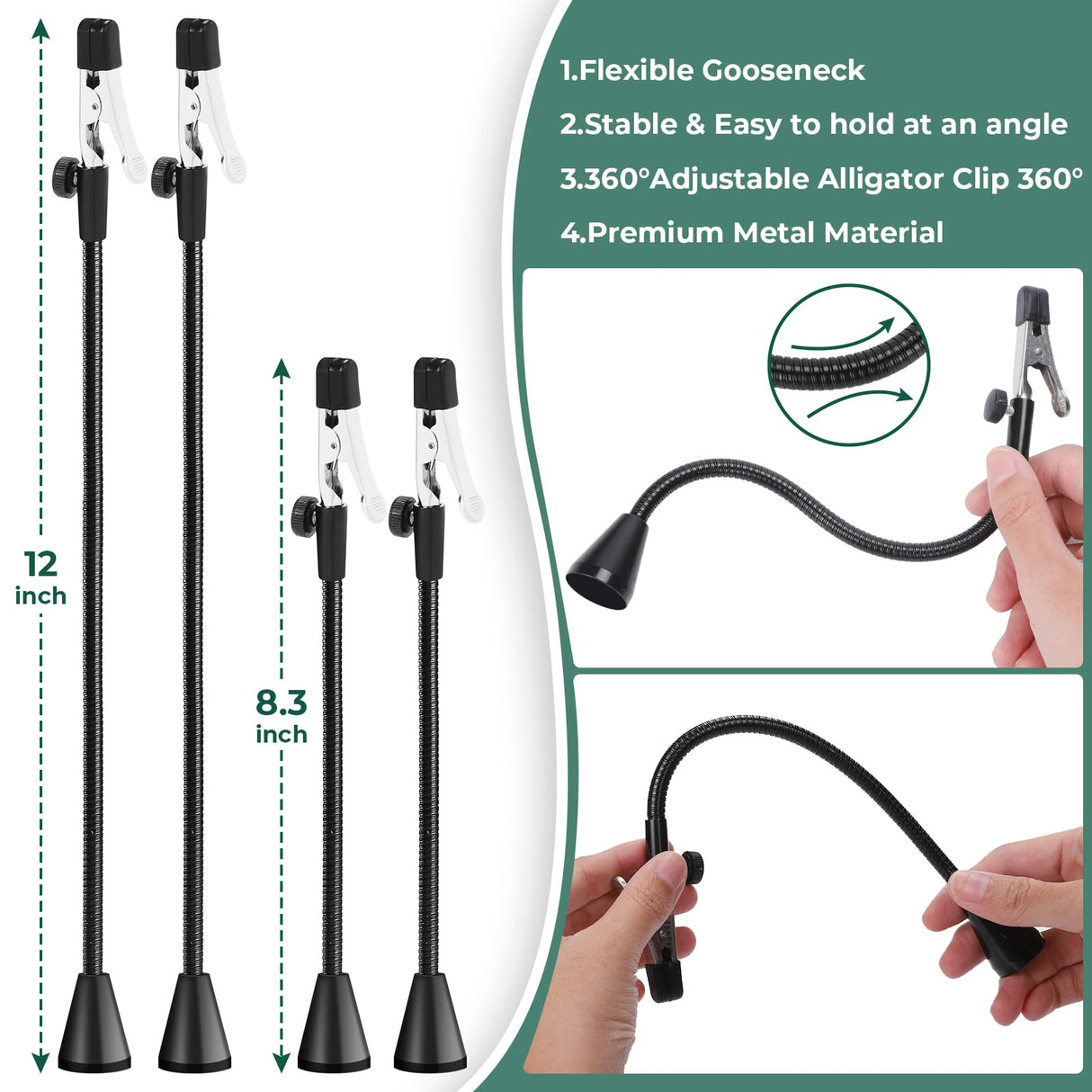 Magnetic Helping Hands Soldering Station, Third Hand Soldering Tool with Alligator Clips,PCB Circuit Board Holder,4 Flexible Gooseneck Arms & Non-slip base for Electronic Repair Soldering Craft Hobby MagnieOpti