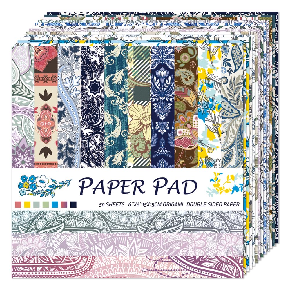 Origami Paper Kit Dobule Sided 100 Sheets 100 Colors 6 Inch Japanese Chiyo Square Easy Fold Arts Crafts DIY Handwork Origami Papers Beginner Sakuras Baroque Mifuner