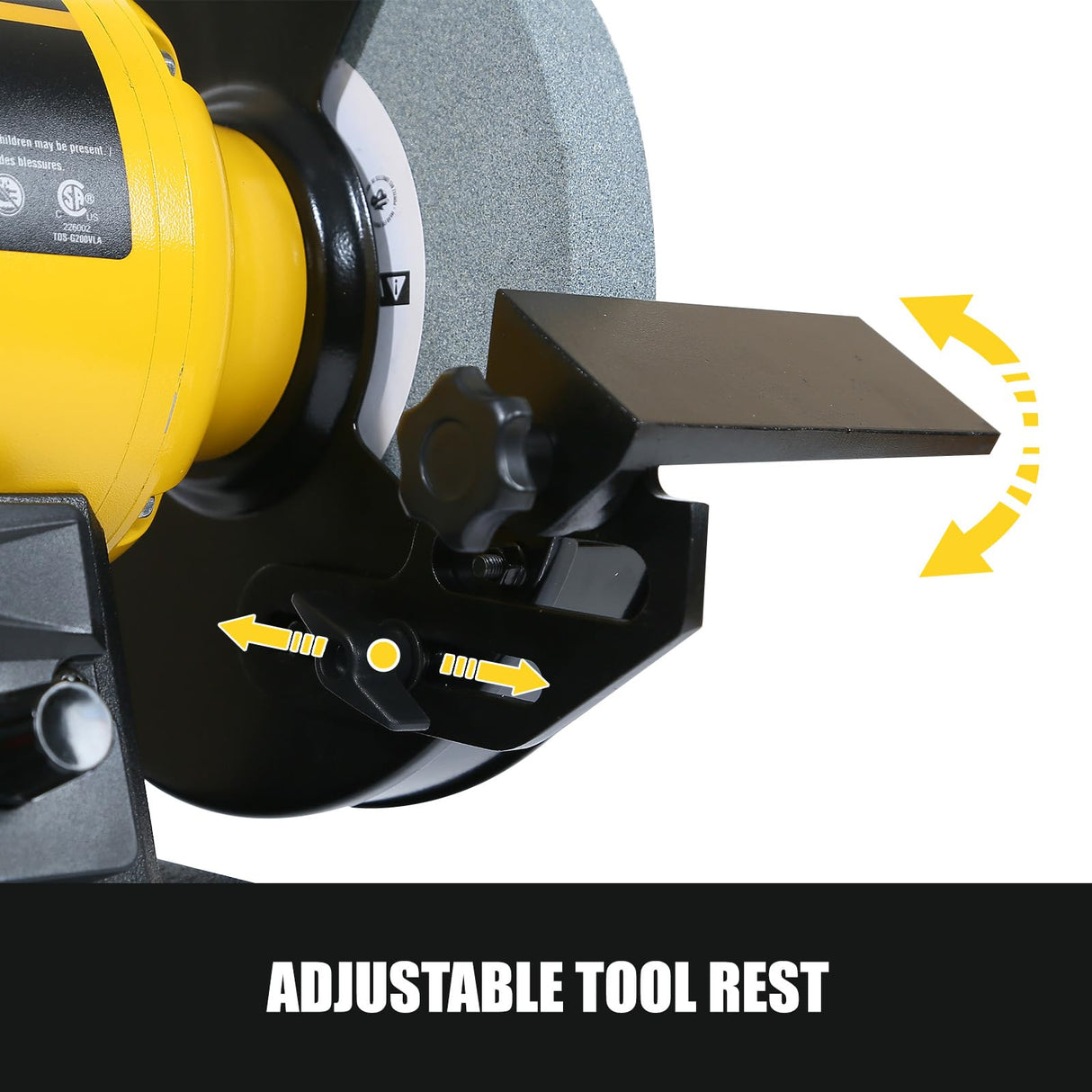 Woodskil Digital Display 8 Inch Variable Speed Bench Grinder, 3/4HP 5.0 Amp Power Bench Grinder with Work Light, Adjustable Tool Rest and Cast Iron Base for Knife, Chisel Woodskil