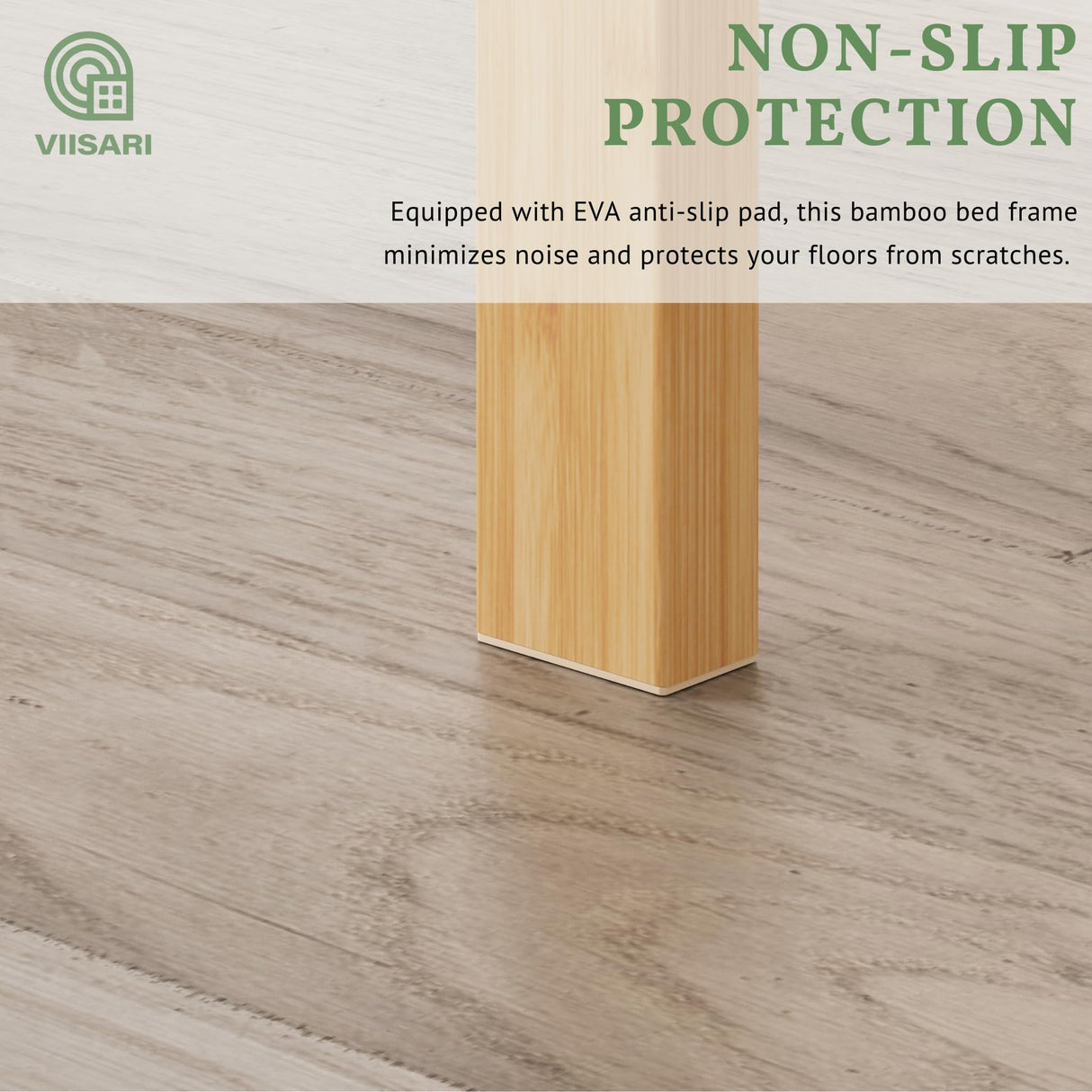 Viisari Bamboo Wood Bed Frame Full with Headboard and Footboard, 14 Inch Platform Full Size Bed Frame with Steel Slats, Solid Foundation, Easy Assembly, Ample Under-Bed Storage, Noise-Free Viisari