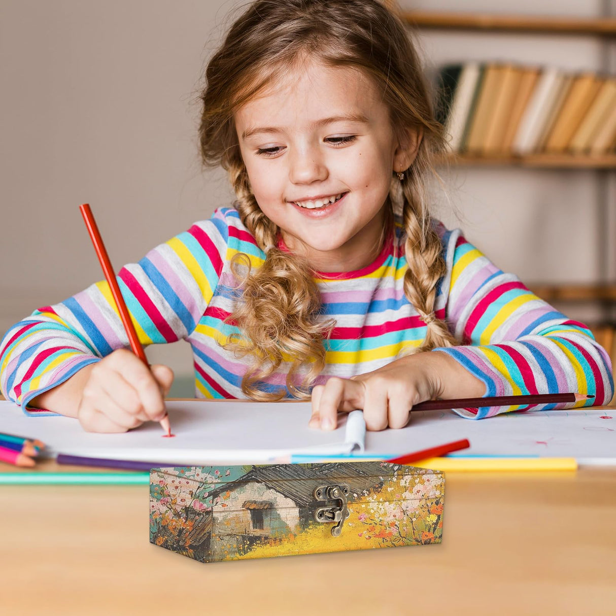 AHQiZFX 1 Pack Unfinished Wooden Box with Hinged Lid and Front Clasp, Unpainted Wooden Jewelry Box for DIY Art Project Crafts Woodcraft Keepsake Jewelry Plain Pine Box (7"x3.2"x2") AHQiZFX