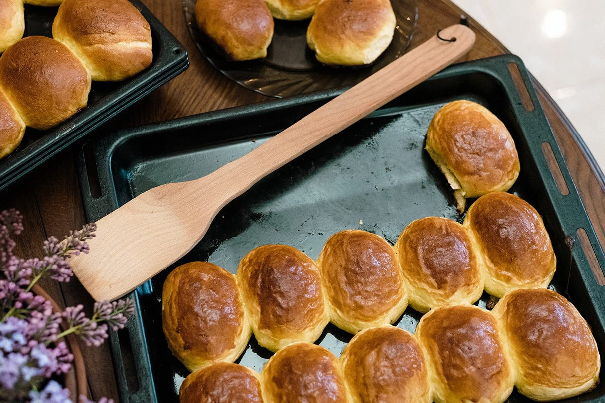 ECOSALL Large Wooden Spoon - 18-inch Heavy Duty Cajun Stir Paddle for Cooking in Big Pots & Wall Décor - Big Spoon For Brewing, Grill, Mixing, Stirring - Solid Natural Hard Wood Long Spatula. ECOSALL