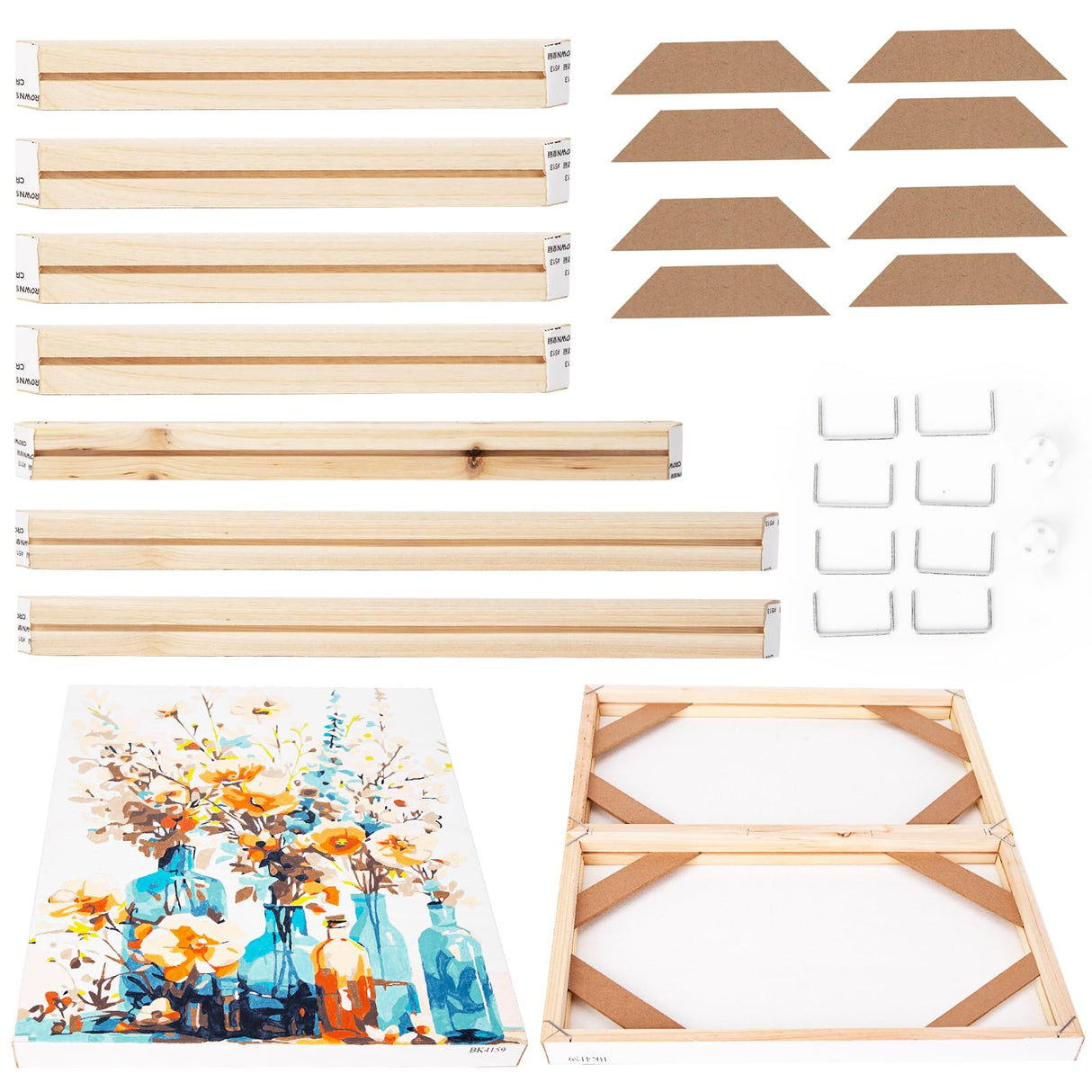 EFOTIML DIY Solid Wood Canvas Frame Kit 16X20'' for Paint by Number&Oil Painting&Diamond Painting by Number Wooden Art Frames EFOTIML