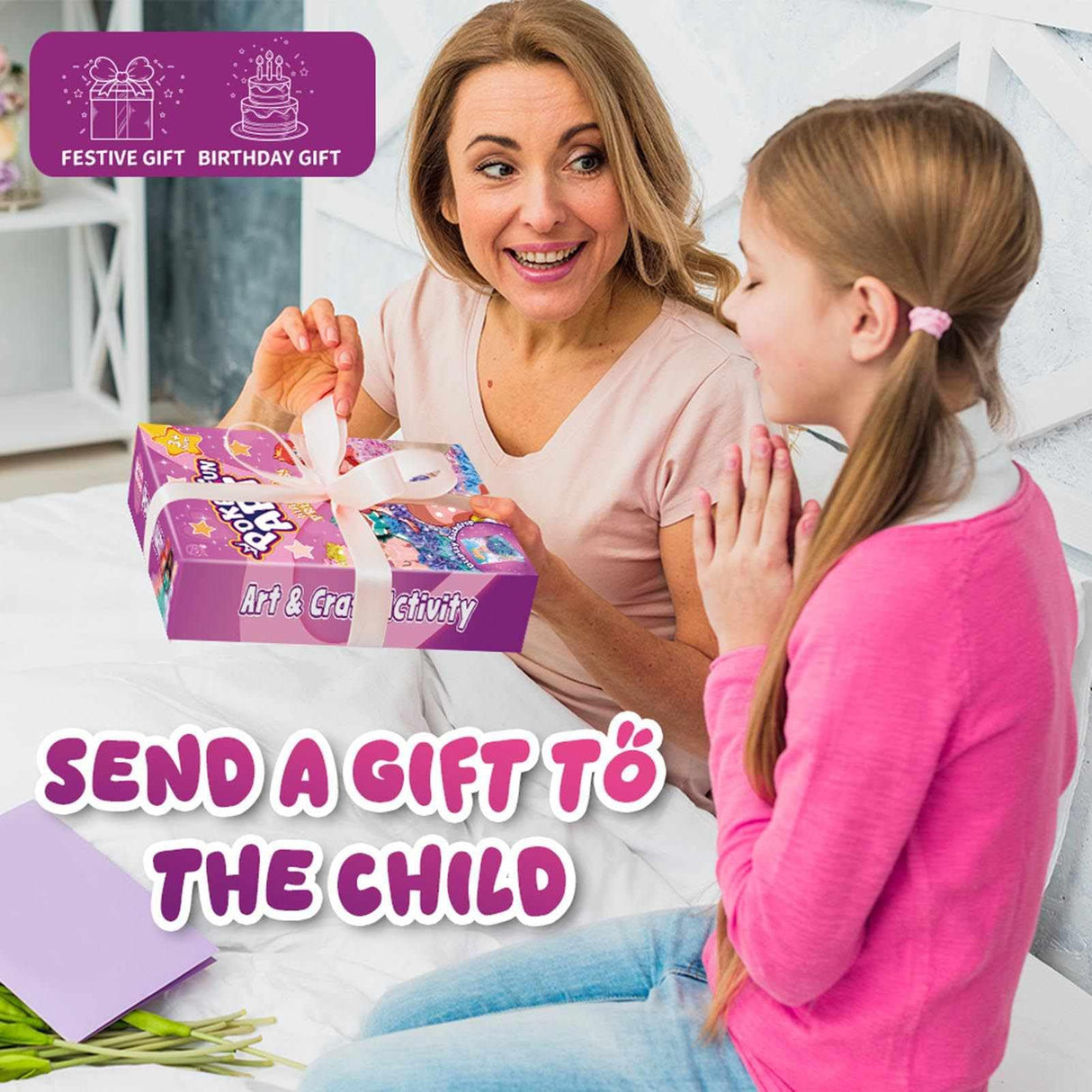 QLKYTALA Poke Poke Art Kits for Girls - Arts and Crafts for Kids 4-8 - 4 5 6 7 8 Year Old Girl Birthday Gifts - Princess Dress-Up DIY Creative Activity Toys QLKYTALA