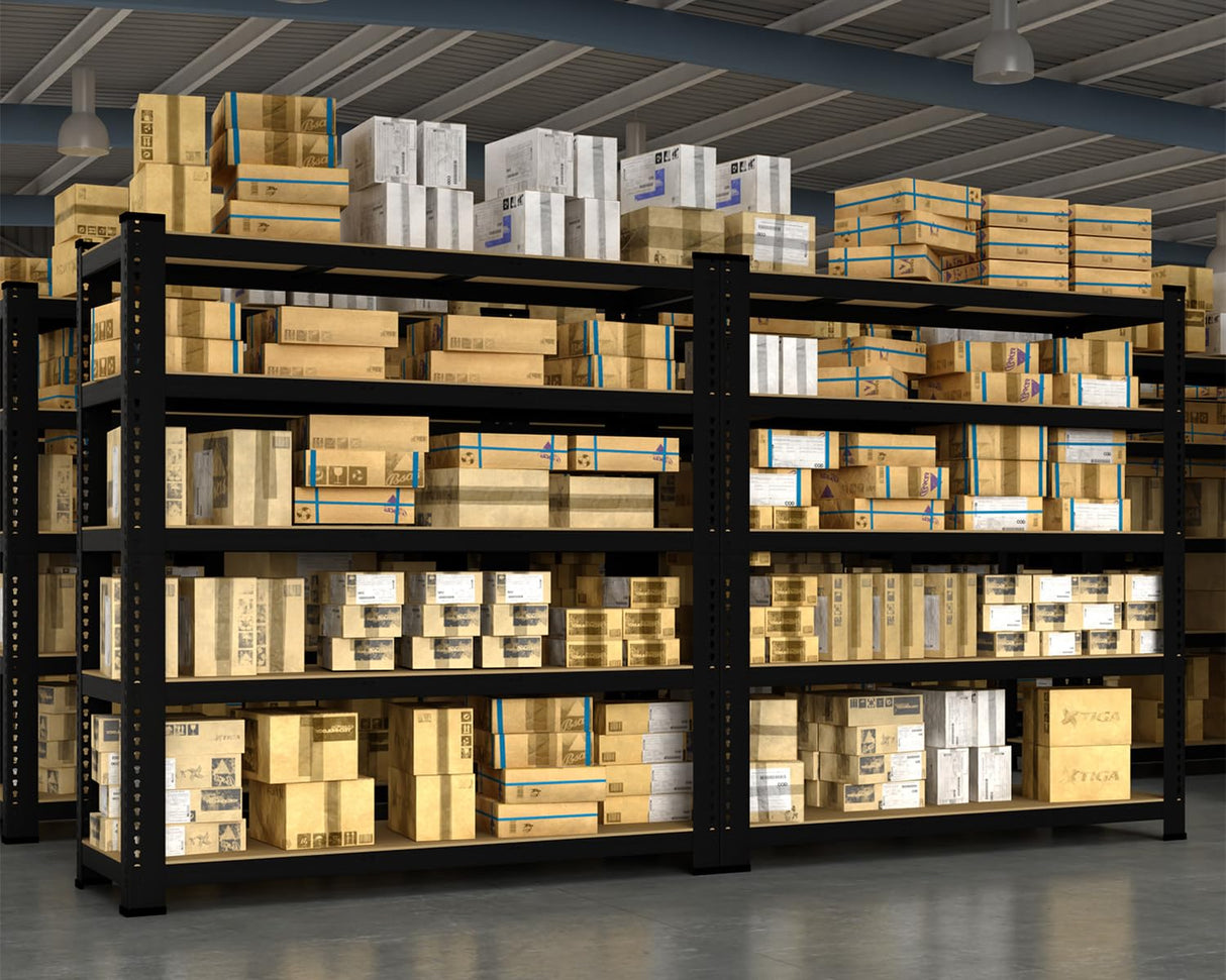 BuxWellBang 5 Tier Garage Storage Shelves - 48" W x 18" D x 71" H Heavy Duty Adjustable Shelving Unit, Metal Organizer Utility Rack for Basement, Pantry, Kitchen, Black BuxWellBang