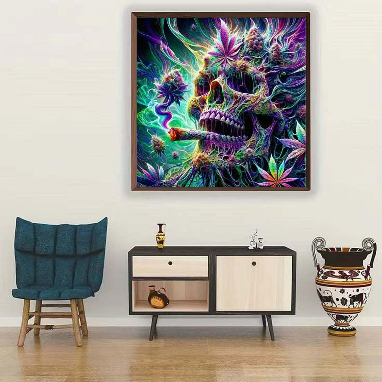 5D Diamond Art Kits for Adults,DIY Skull Diamond Painting Kits Full Drill Diamond Crystal Rhinestone Gem Art Craft Kits for Adults,Home Wall Decor 12X12Inch SHICERNHJ