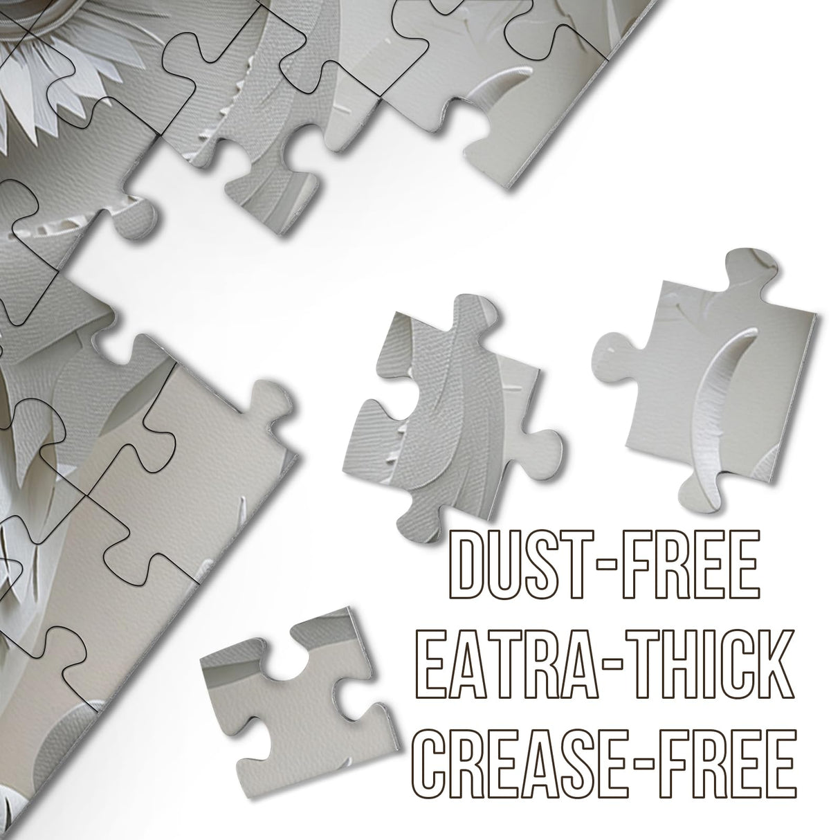 Owl Puzzles Paper-Cut Art Puzzle 1000 Piece for Adults, White Bird Jigsaw Puzzle Animal Forest, Impossible Difficult Hard Puzzle as Family Game BBOLDIN