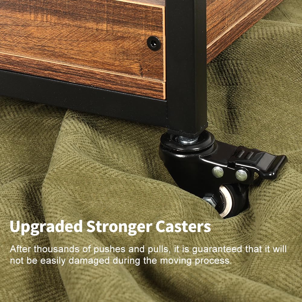 Kokorona Heat Press Table Stand with Vinyl Roll Holder & Charging Station, 3 Tier Heavy Duty Heat Transfer Machine Stand for Sublimation Print, Movable Rolling Metal Workbench with Folding Shelf Kokorona