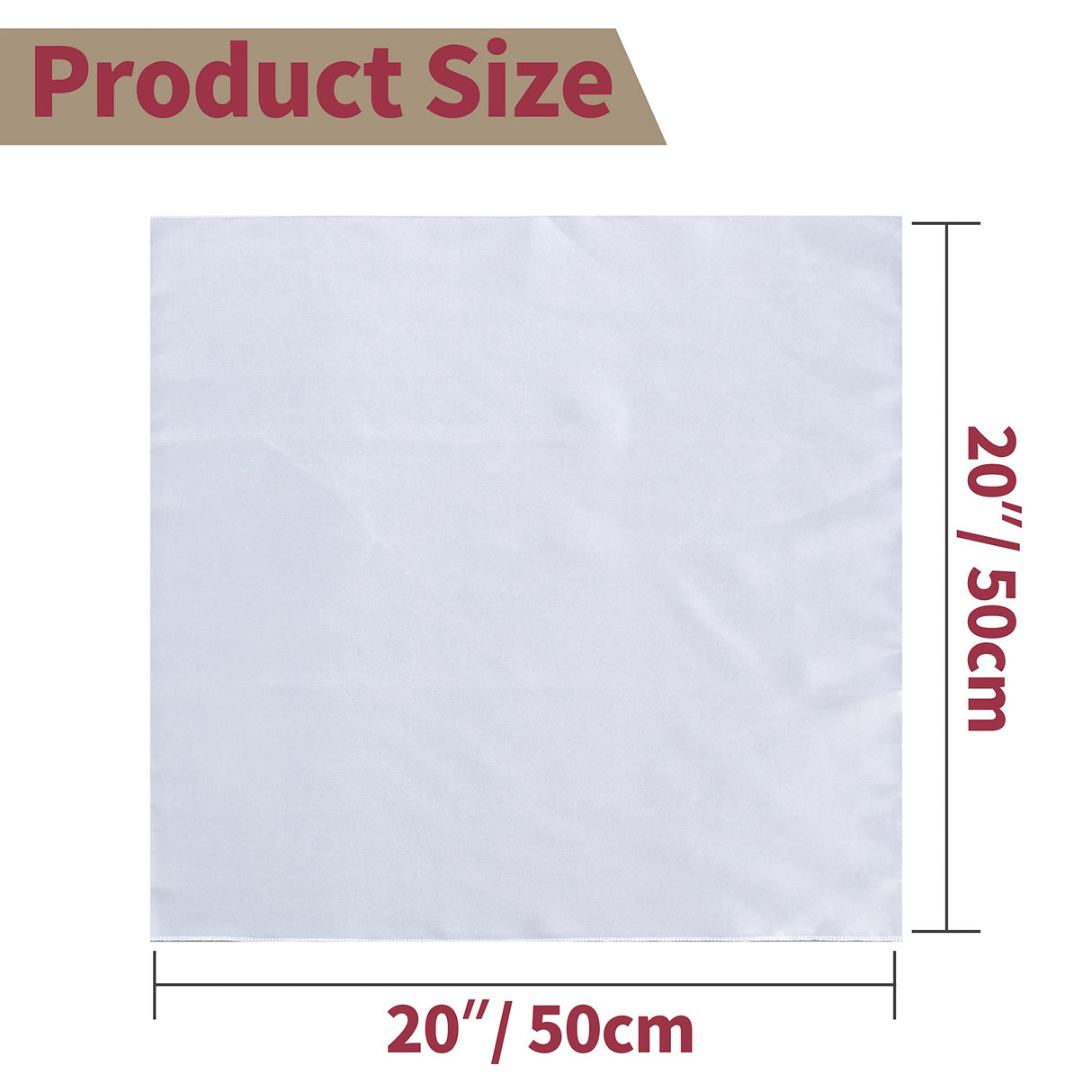 Homiest 12 Pack White Satin Napkins 20x20 Inches Dinner Napkins Decor, Square Decorative Napkins Silky Elegant Wedding Napkins, Smooth Table Cloth Napkins for Restaurant Banquet Graduation Party Homiest