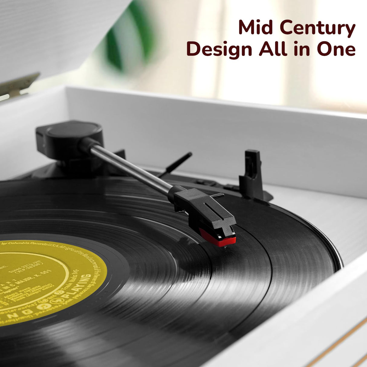 FEKTIK Bluetooth Record Player 10 in 1,FEKTIK 3-Speed Turntable for Vinyl with Speakers, LP to MP3 Converter, CD, Cassette Player, FM Radio, Wireless Streaming | White FEKTIK