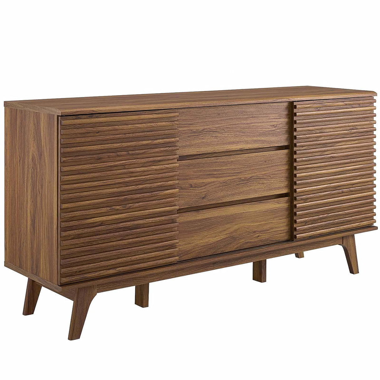 Modway Render 63" Mid-Century Modern Sideboard Buffet Table or TV Stand in Walnut Modway
