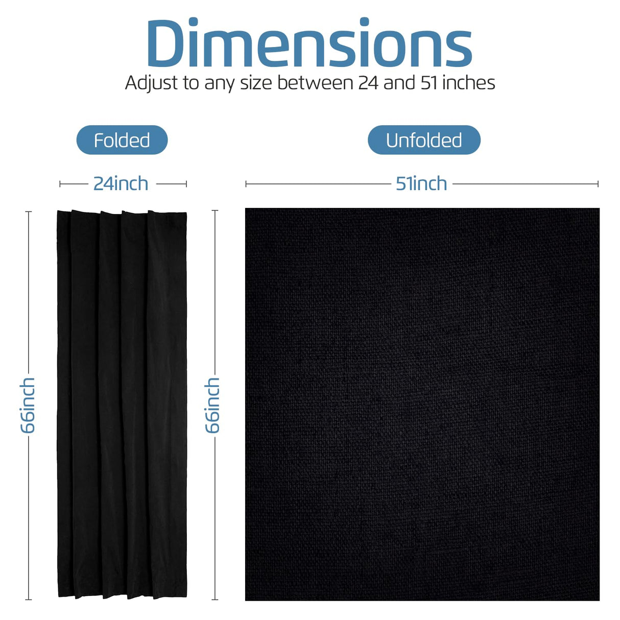 SUN AWAY Portable Blackout Curtain with Suction Cups - Premium Easy Install Shade No Tools Required - Temporary Blinds, Perfect for Baby Nursery or Dorm Room - with Travel Bag (66” Long x 51” Wide) SUN AWAY