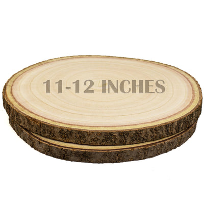 2 pcs Large Wood Slices for Centerpieces 11-12 inches Wood Rounds for Tables Decor Rustic Wood Circles for DIY Crafts and Wedding Decor Round Wooden Discs Rustic Wedding Centerpiece