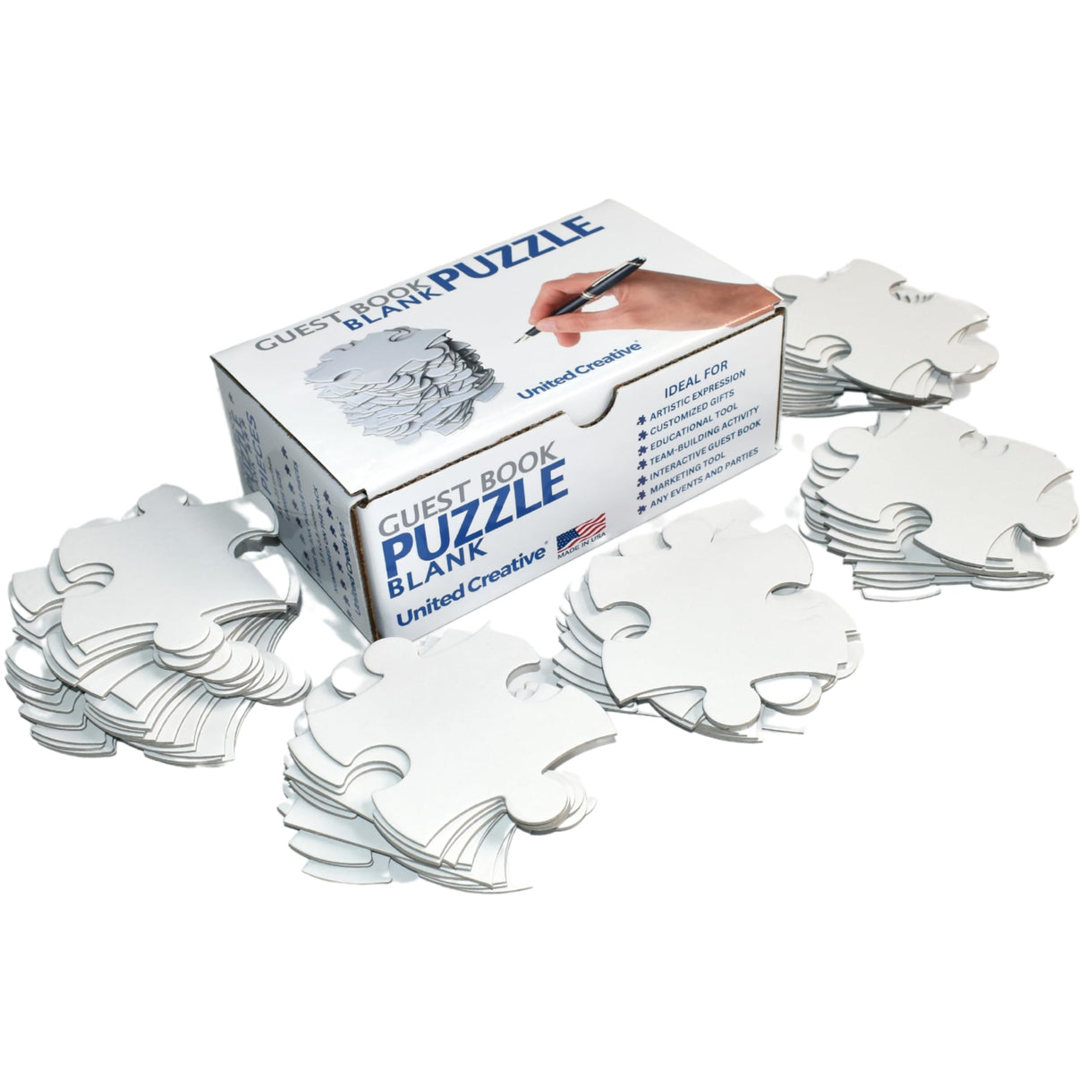 Blank Puzzle 23x16 inches, 35 Pieces - Ideal for Wedding Birthday Party and Special Events, DIY Painting, Art and Craft Projects, Guest Book Alternative UNITED CREATIVE