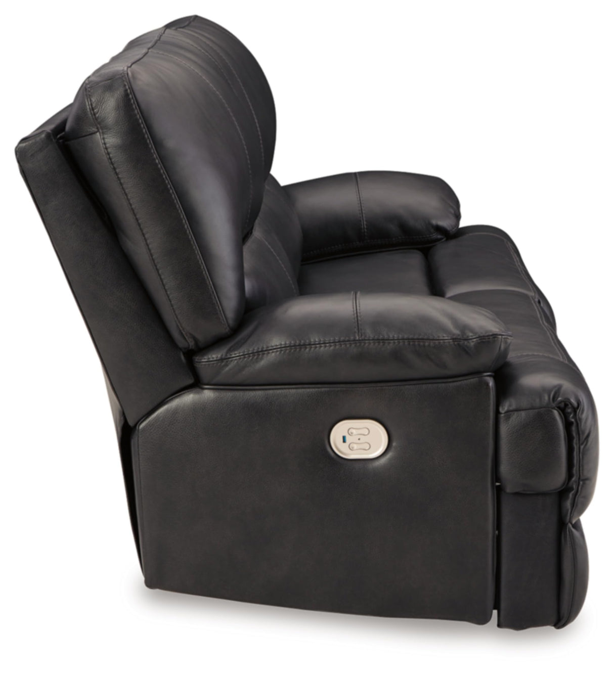 Signature Design by Ashley Mountainous Modern Leather Match Wall Hugger Power Reclining Sofa with Adjustable Headrest and USB Ports, Black Signature Design by Ashley