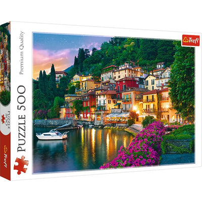 Trefl Lake Como, Italy 500 Piece Jigsaw Puzzle Red 19"x13" Print, DIY Puzzle, Creative Fun, Classic Puzzle for Adults and Children from 10 Years Old