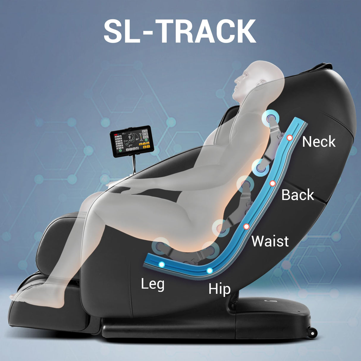 MYNTA Massage Chair Full Body, Zero-Gravity SL-Track Shiatsu Massage Chair Recliner with Lumbar and Calf Heating, Thai Stretch (Mc1612-Black) MYNTA