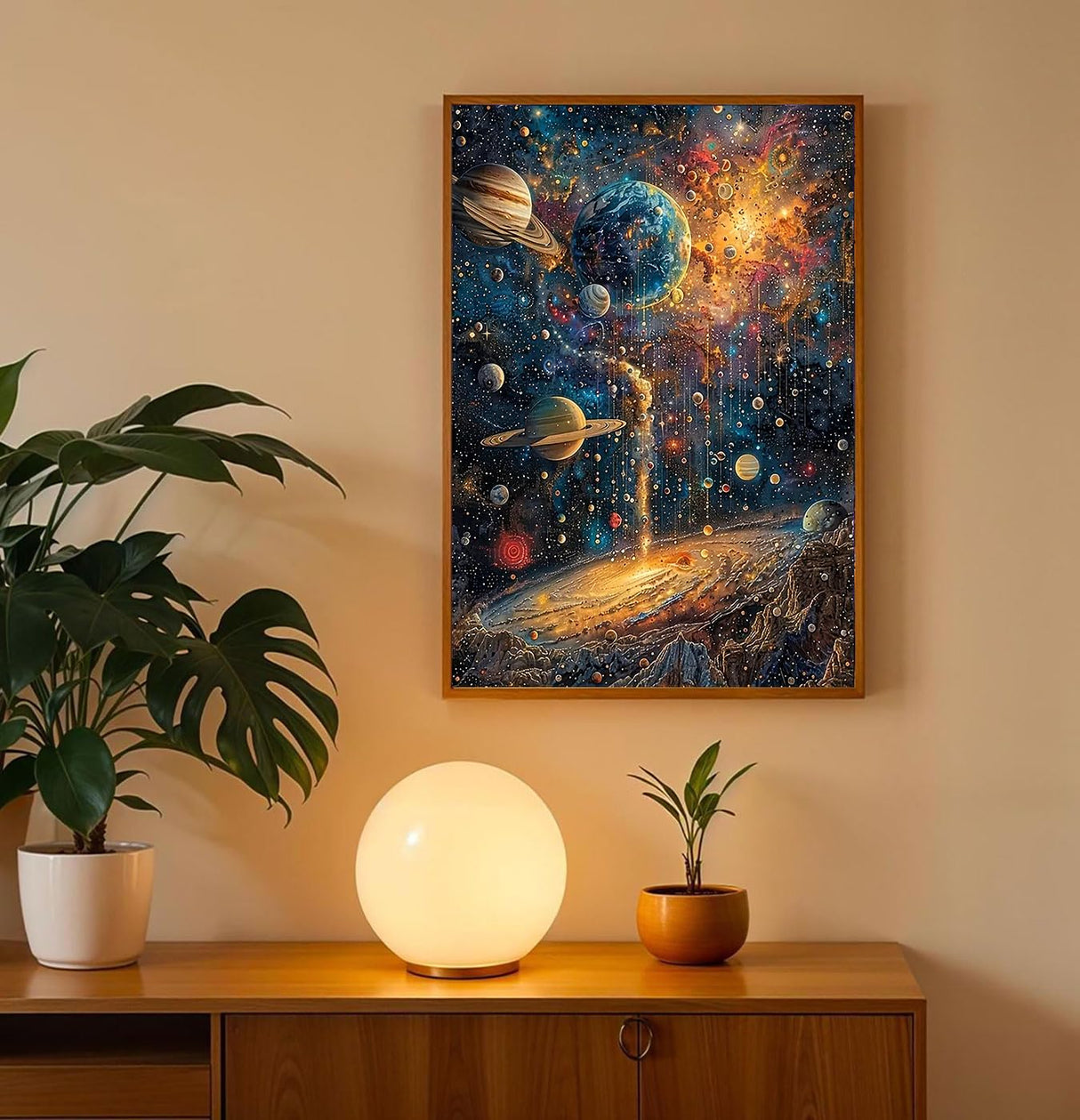 5D Space Scenery Diamond Art Kits for Adults,Full Round Drill Diamond Painting Kits for Beginner Space Landscape,DIY Gem Art and Crafts Paint by Diamonds Planets Scenery,Home Wall Decor 12X16Inch SJDIYSTORE