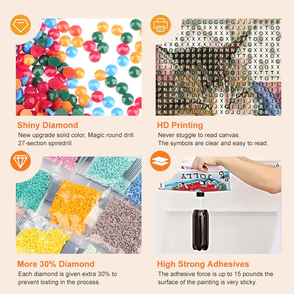 Anuver Cat Diamond Art Kits for Adults, 5D DIY Diamond Painting Kits for Beginners, Full Drill Diamond Painting Kits for Home Wall Decor, 12x16 Inch Anuver