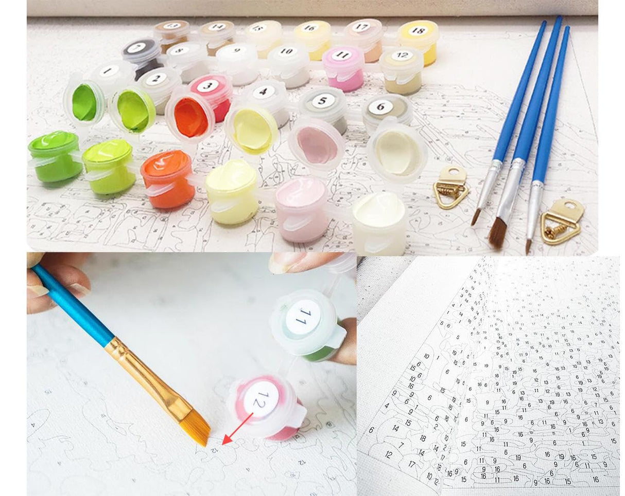 CaptainCrafts Paint by Numbers Kit for Adults Flowers Paint by Numbers Frameless Canvas Art DIY Oil Painting House Decor 16x20 INCH Mouthwatering Flowers (Frameless) CaptainCrafts