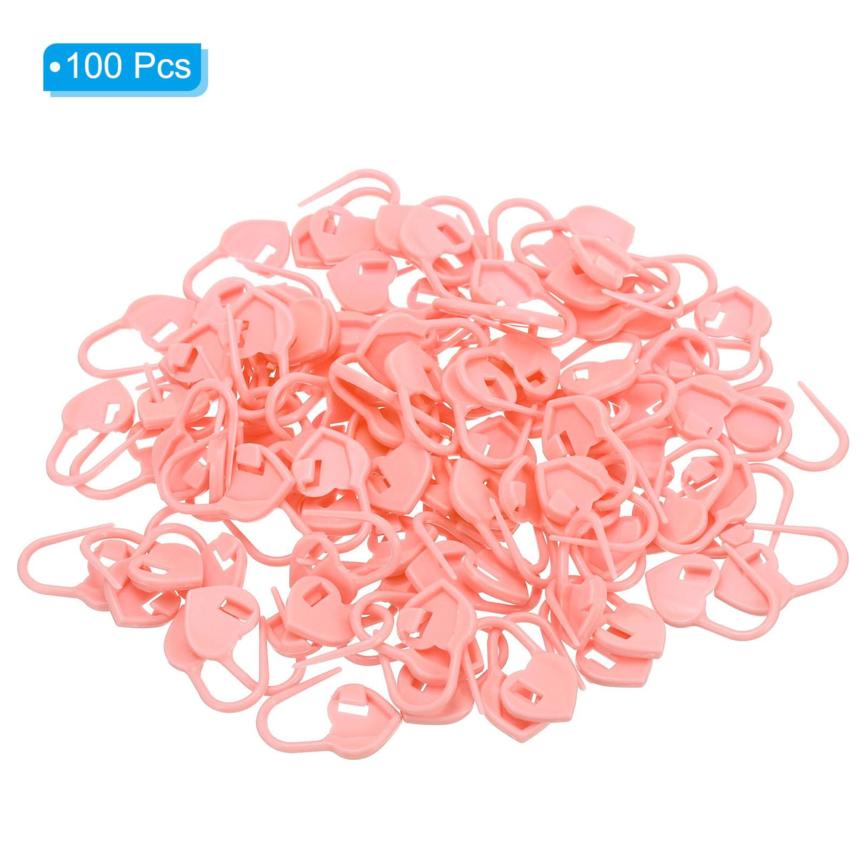 PATIKIL Crochet Stitch Markers, 100 Pack Plastic Knitting Markers Needle Pin Heart Locking Stitch Marker for Sewing Crocheting DIY Craft, Pink PATIKIL