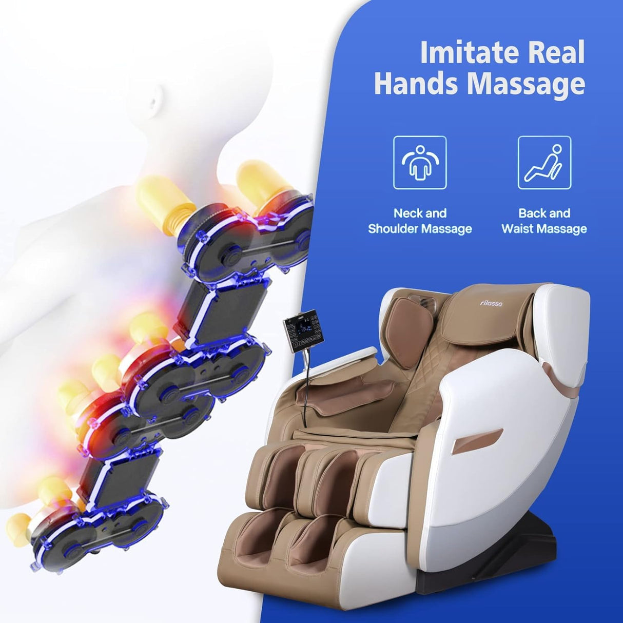 Massage Chair, 2025 Full Body Zero Gravity Massage Chairs, Shiatsu Massage Recliner Chair with Dual-core S Track, Airbags, Heating Therapy, Foot Rollers, Bluetooth Speaker OWAYS