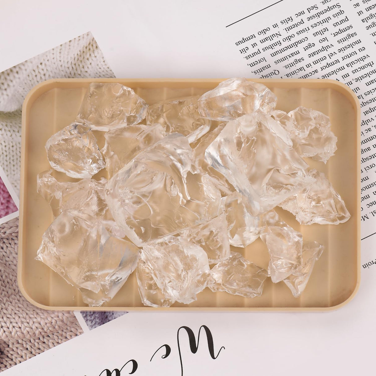 Clear Wax for Candle Making-DIY Aromatherapy Candle Making Gel raw Materials, can add Dried Flowers/Fragrance, smokeless Safe Candle Materials, Birthday Christmas Gift Decoration (Transparently) Blingfun