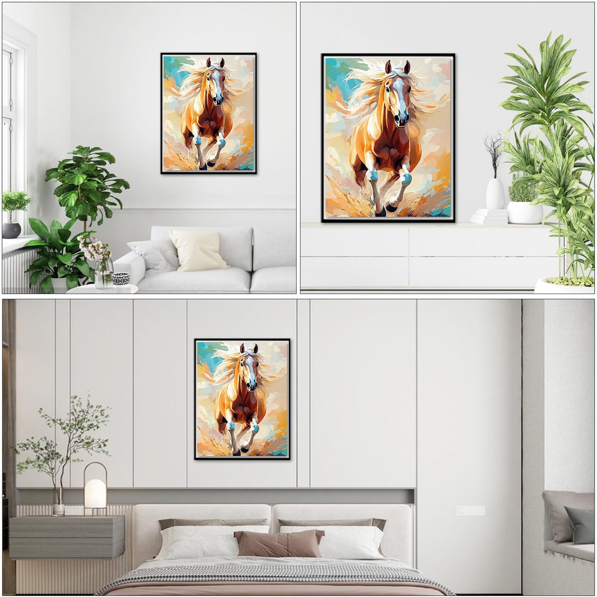 NEWENMO Horse Paint by Numbers Kit for Adults,Paint by Numbers on Canvas Unframed,DIY Oil Painting Perfect for Beginner, Craft, Hobbies and Home Wall Decor 12x16 in NEWENMO