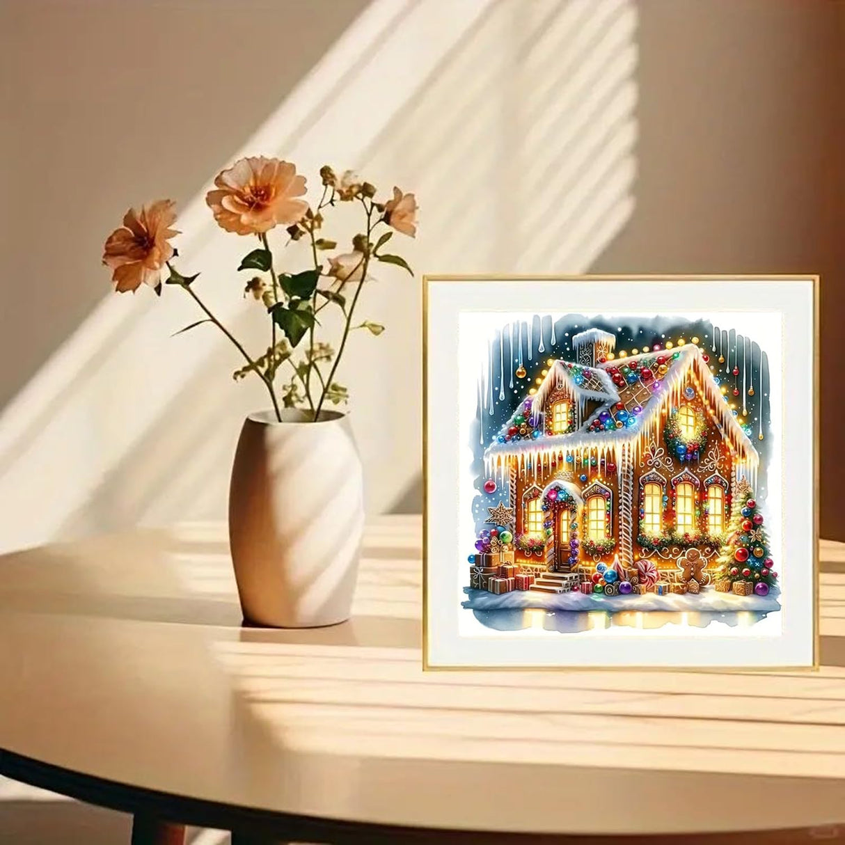 ZHUDENGXJL Winter Diamond Painting Kits for Adults,Christmas Glow Castle Diamond Art Kits for Beginner,DIY 5D Full Drill Gem Art with Painting Kit,Home Wall Decor 12x12 Inch ZHUDENGXJL