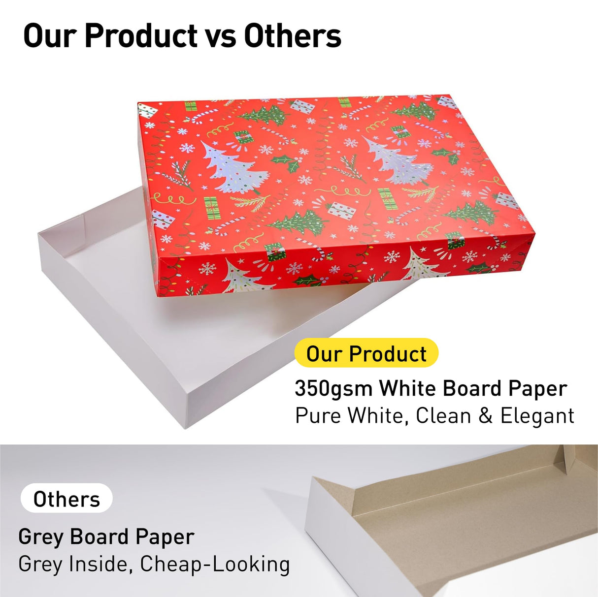 SUNCOLOR 12 Pack 14" Red Large Christmas Gift Boxes With Lids For Clothes Presents SUNCOLOR