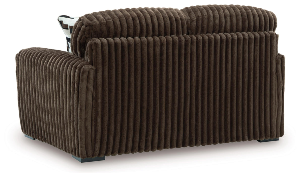 Signature Design by Ashley Midnight-Madness Modern Anti Sage Loveseat with Reversible Cushions, Dark Brown Signature Design by Ashley