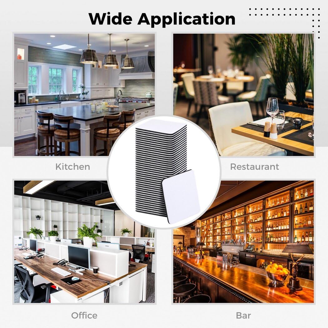 Homaisson 100 Pcs Sublimation Blank Cup Coasters Bulk, 4 x 4 Inches Square Blank Cup Mats Sublimation Transfer Heat Press Printing Coaster for DIY Crafts Homaisson