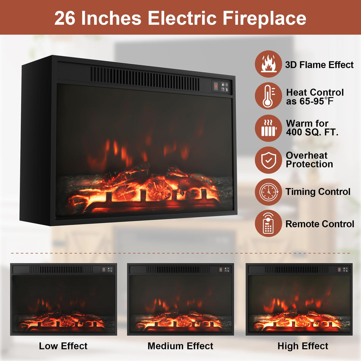 Furmax Farmhouse Fireplace TV Stand for TVs Up to 65 Inch Highboy Entertainment Center with Open Storage and Side Cabinets Rustic Media Console Table with Barn Doors for Living Room (Natural Oak) Furmax