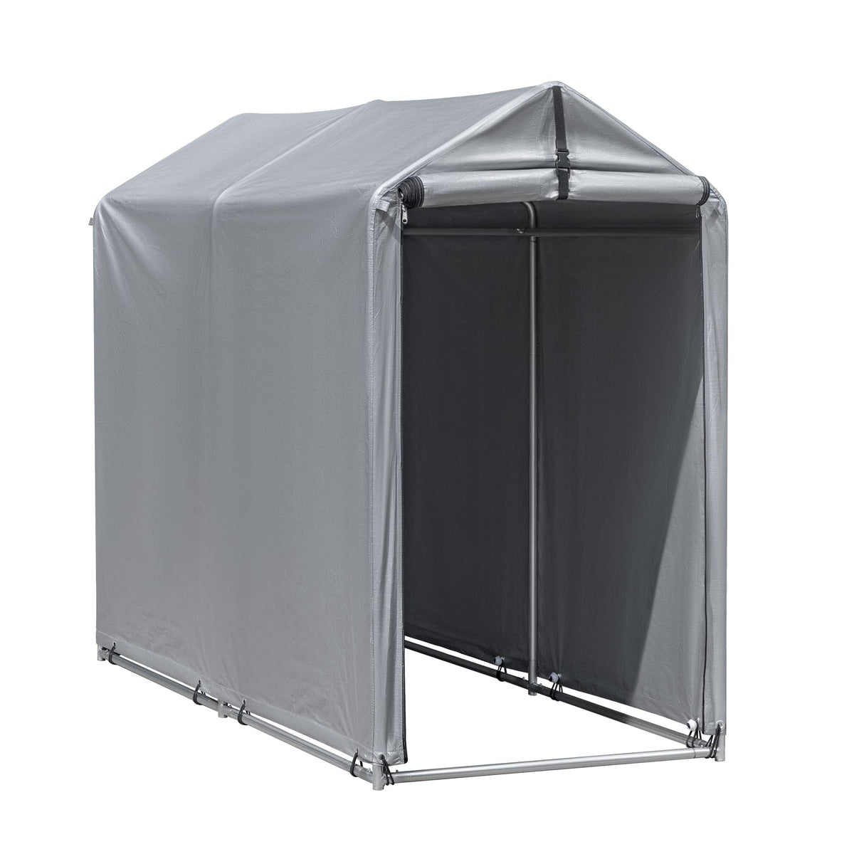 Flamaker Storage Shed 6' x 3' Metal Frame Outdoor Waterproof Carport Shelter with Rollup & Zipper Door Garage Tent for Bike, Motorcycle, Firewood Flamaker