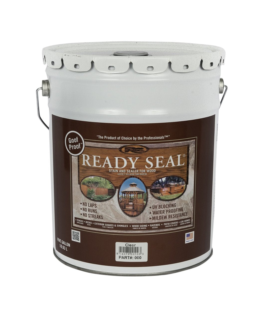 Ready Seal 500 Clear, 5-Gallon Exterior Wood Stain and Sealer, 5 Gallon Ready Seal
