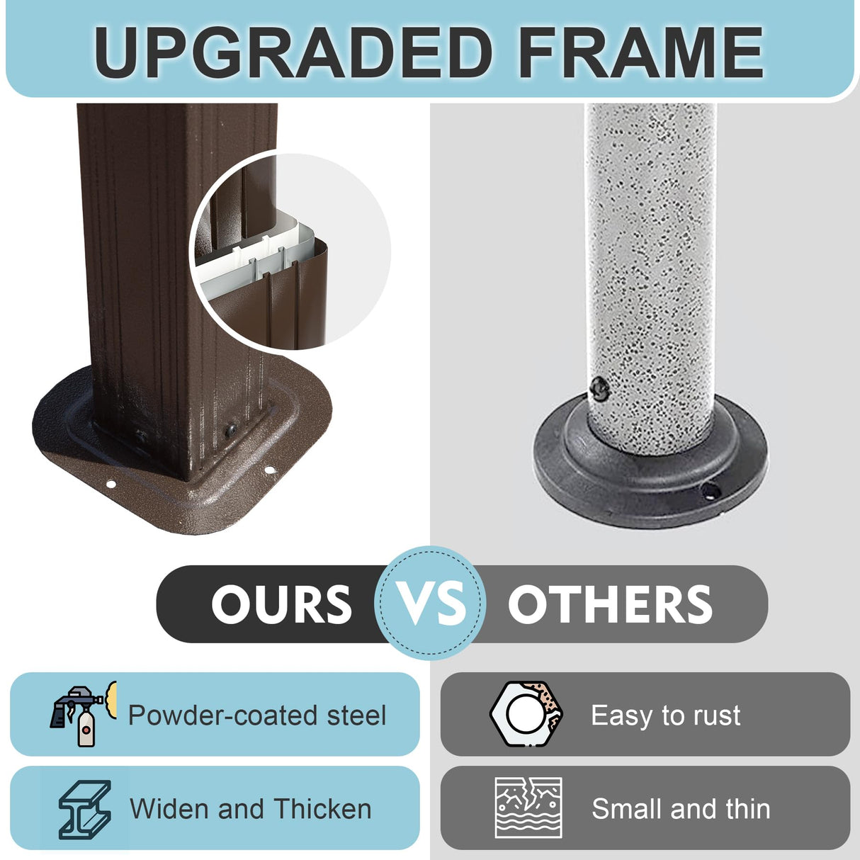 Domi 6x10FT Hardtop Grill Gazebo, Outdoor BBQ Gazebo with Double Galvanized Steel Roof, Patio Grill Canopy with 2 Cabinets and Ceiling Hooks for Backyard, Lawn, Garden, Brown domi outdoor living