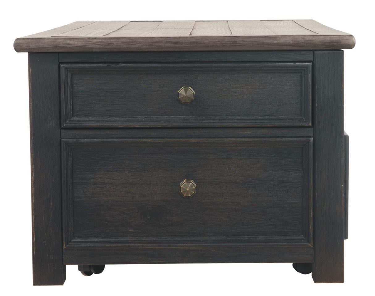 Signature Design by Ashley Tyler Creek Rustic Farmhouse Lift Top Coffee Table with Drawers, Brown & Black Signature Design by Ashley