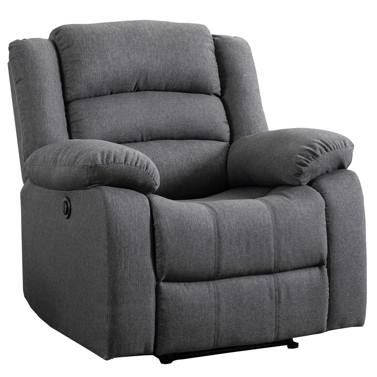 EBELLO Classic Power Recliner Chair, Oversized Electric Reclining Chair with Overstuffed Cushion and Back, Soft Fabric Adults Single Recliner Sofa for Living Room, Grey EBELLO