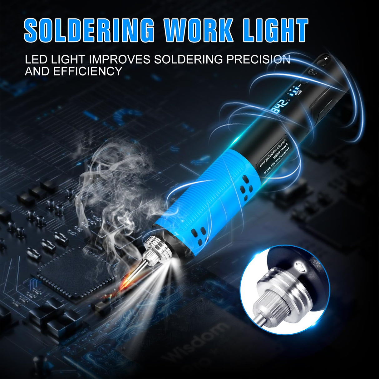 YesRight Soldering Iron Kit, Portable Soldering Gun with LED Digital Display, 392-842°F Adjustable Temperature Cordless Soldering Iron Pen Tool with 3 Soldering Tips for Precision Repair DIY YesRight