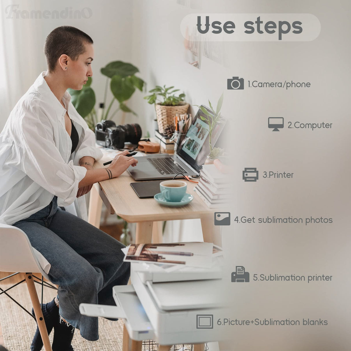 Framendino, 6 Pack Sublimation Aluminum Photo Sign Metal Blank Photo Board for Sublimation Picture Panel Wall Art Aluminum Plate (8x12 Inch) Framendino