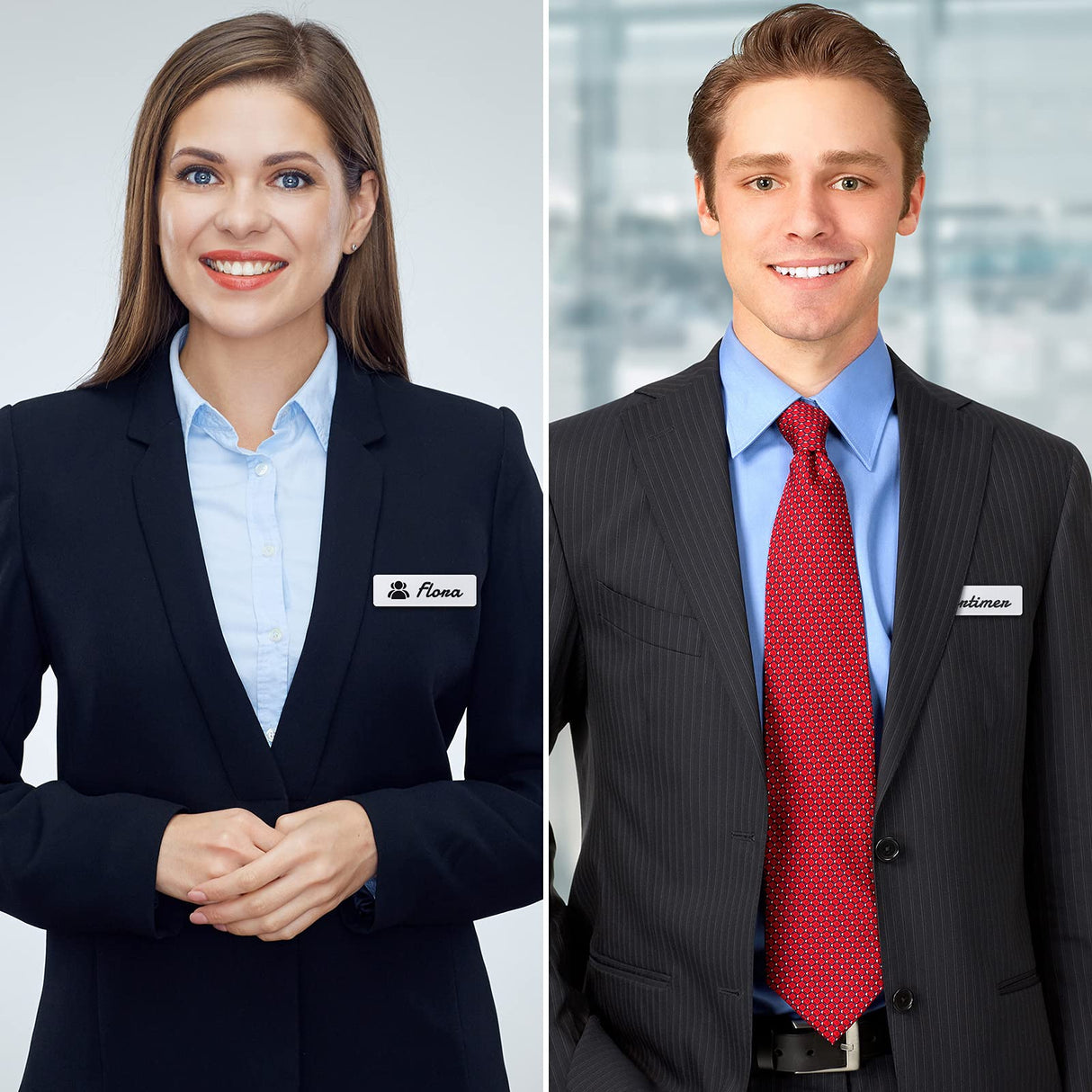 Name Tag Blank Name Badges 1 x 3 Inch DIY Blank ID Name Badge with Pin Backing for Office Workers Students, Personalized Badges Making (25 Pieces) TecUnite