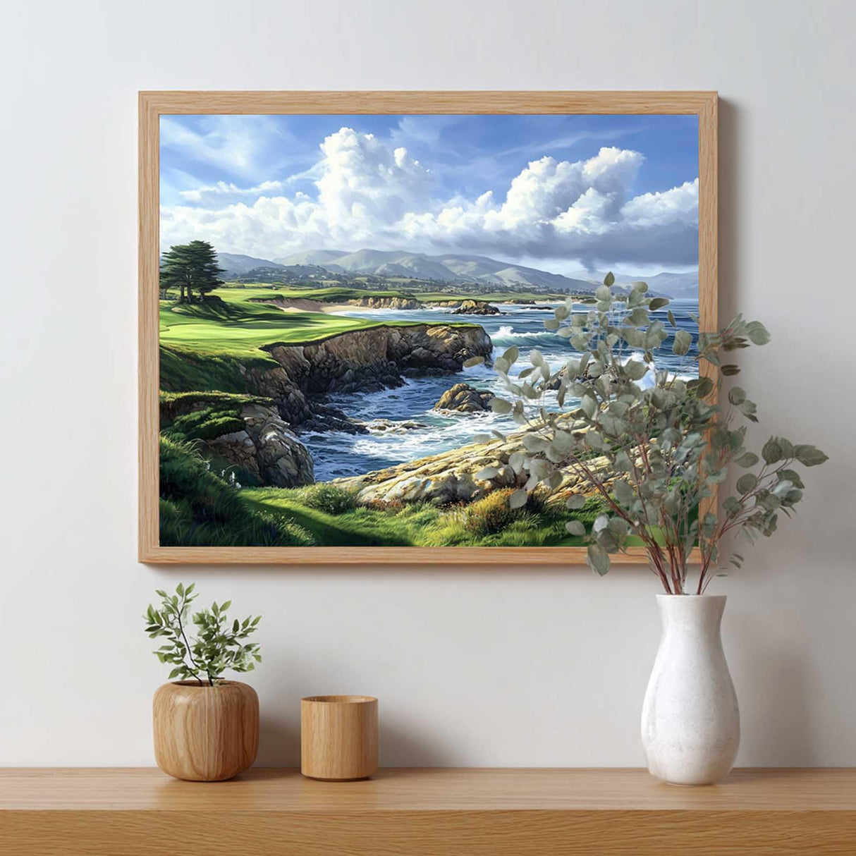 Golf Paint by Numbers Kit for Adult, Beach Landscape Paint by Number, Golf Course Poster Wall Art, Blue Sky - White Clouds Acrylic Painting for Holiday Gift Home Decor(16x20inch) Cawpom