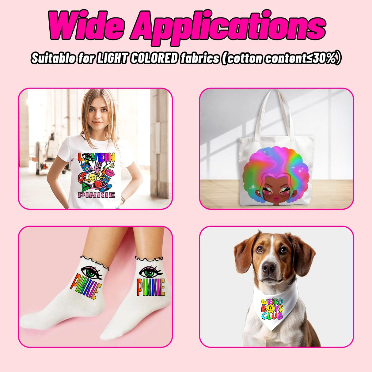 Pinkie 130g Sublimation Paper Work with Sublimation Printer and Sublimation ink(50 sheets, 8.5x11") Printable Transfer Paper for Polyester T-Shirts Light Fabric and Other Sublimation Blanks Lovein