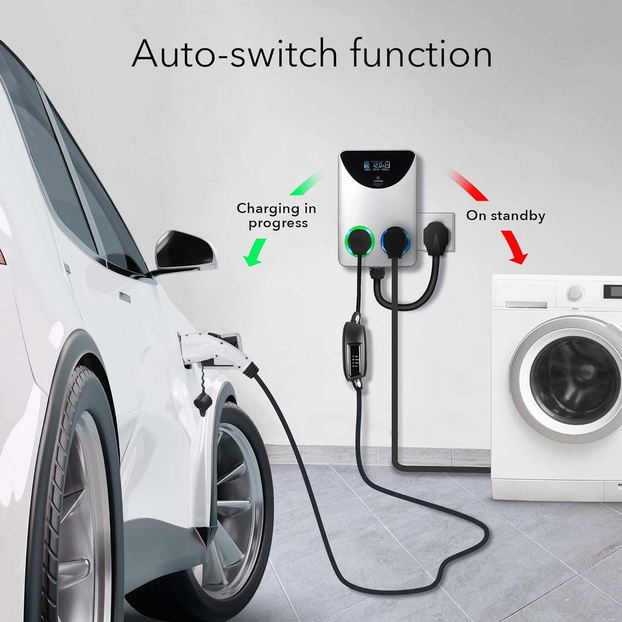 Lectron NEMA Socket Splitter - Power Your EV Charger and High-Powered Appliance from The Same Outlet (NEMA 10-30 to NEMA 10-30 / NEMA 10-30 Splitter) Lectron