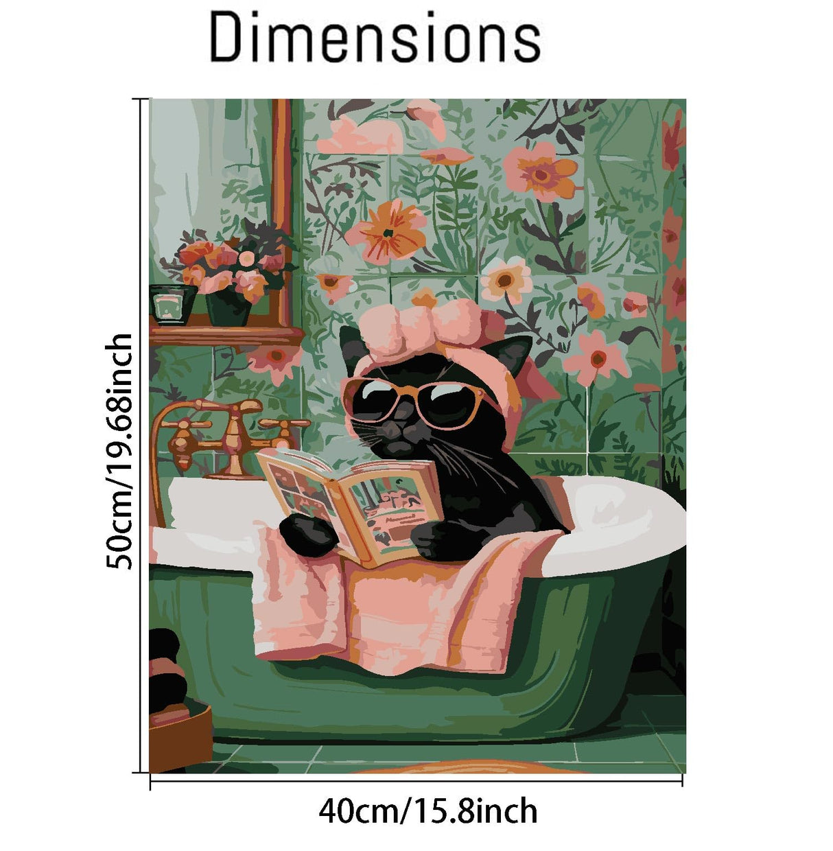 Black Cat Paint by Number for Adults,Funny Animal Painting by Numbers,DIY Acrylic for Beginners Unframed,Easy Paint by Numbers Adults on Canvas for Decor 16x20inch Canrichshop